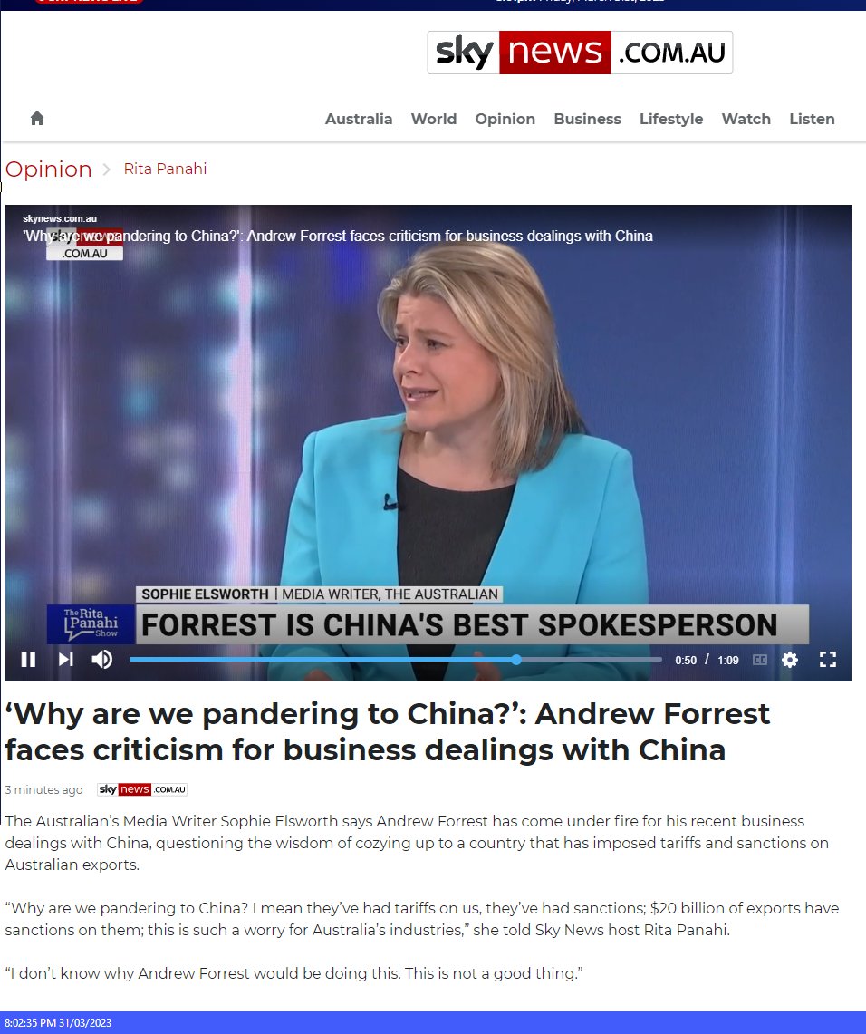 Aushiker's tweet photo. Apparently @sophieelsworth, the @Australian's media writer is now #skyNAD's expert on foreign trade. Can someone in real simple terms explain to Ms Elseworth that #FMG is an iron ore mining company?

You really cannot make this stuff up.

@slpng_giants_oz https://t.co/tqkD9STCuS