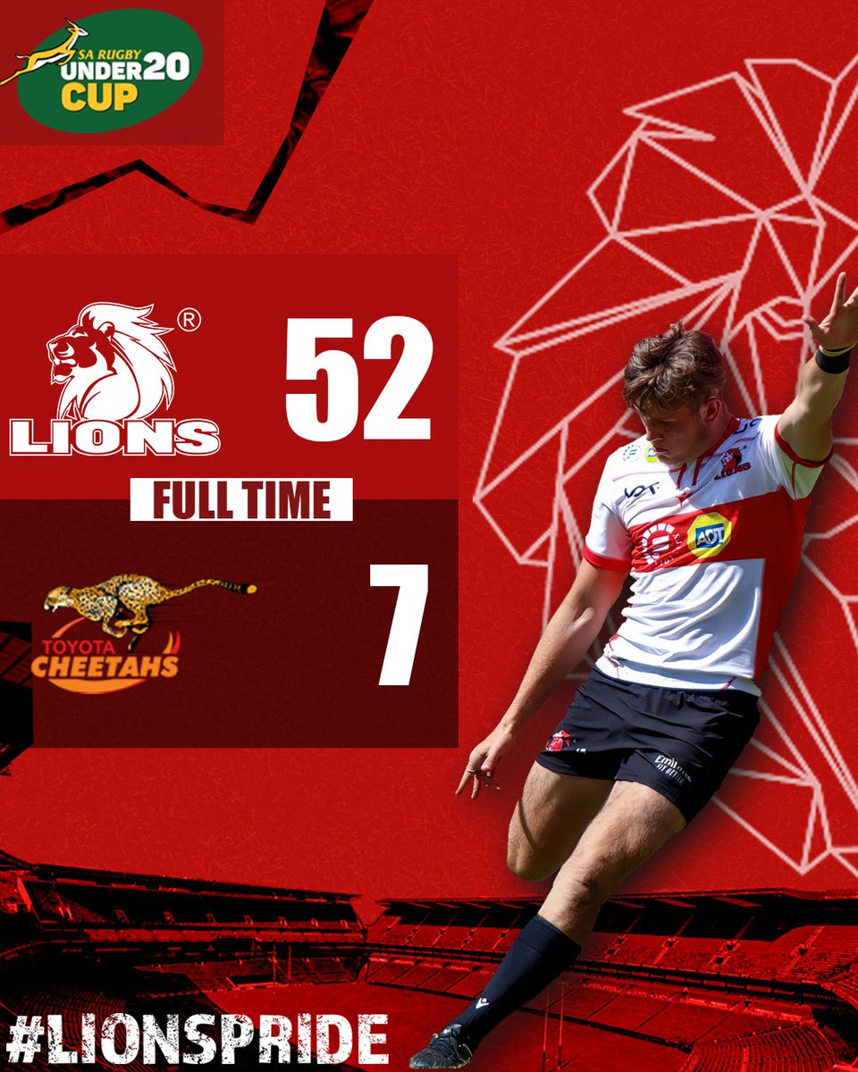 LionsRugbyCo's tweet photo. 𝗙𝗨𝗟𝗟 𝗧𝗜𝗠𝗘: 🦁52 - 7 ⚪️🟠

#LIOVCHE #SAU20CUP
#LionsPride🦁 https://t.co/7cDhWPfFYn