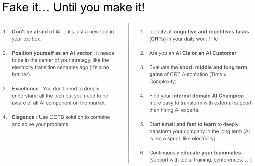 ArentsHA's tweet photo. In the #EUAIweek23 session "The PRESENT future of Applied Artificial Intelligence", @Redo Head of Applied AI, says that the #productivity improvement offered by generative #AI is #enormous. "You will not be replaced by AI, you will be #replaced by a human who knows how to use AI" https://t.co/1tygl9dy8b