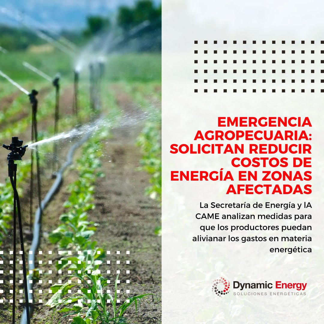 DynamicEnergyAr's tweet photo. 🔋 🆘 Se estaría evaluando la reducción en los costos de energía eléctrica para los productores agrícolas, debido a las condiciones climáticas que afectaron seriamente a la producción en el último tiempo ⬇️⬇️⬇️

https://t.co/AOgL35QfsC https://t.co/xPxnnvFUbx