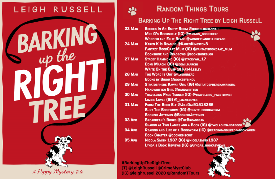 RandomTTours's tweet photo. Barking Up the Right Tree by Leigh Russell Blog Tour - Review https://t.co/iS8jy3su2Z 

#BarkingUpTheRightTree @LeighRussell @CrimeMystClub #RandomThingsTours @BookishJottings https://t.co/F5VcNMWkIA