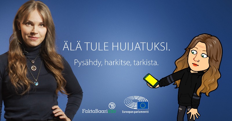 Europarl_FI's tweet photo. Tarkista faktat ja pysäytä väärän tiedon leviäminen. ❌

☑️ Tänään vietetään kansainvälistä faktantarkistuspäivää.

Katso #FactHacker -videoilta vinkit disinformaation torjumiseen. ⬇️