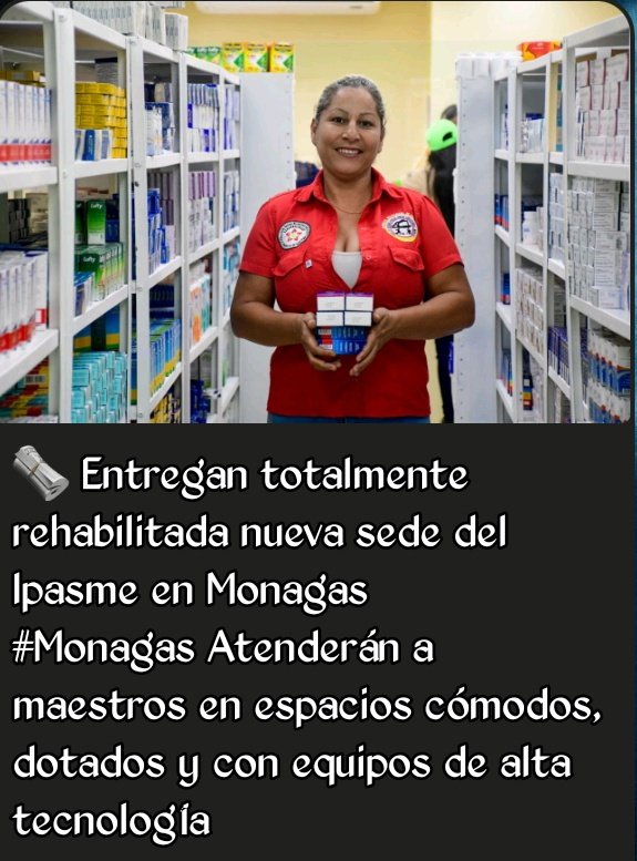 #EsNoticia...... Sector #Salud 

#MaduroEsUnDuro #MaduroGolpeaALosCorruptos 
#SiguemeYTeSigo 

👇Ahora queda cuidarla!