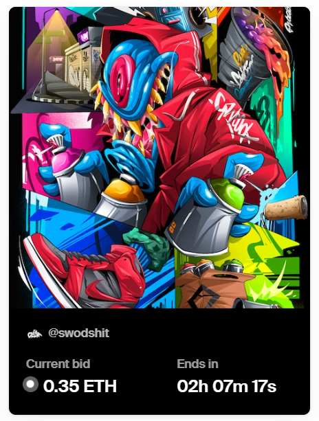 An insane 0.35ETH is now the Top Bid on " 𝗪𝗢𝗥𝗟𝗗 𝗧𝗢𝗨𝗥 "! Thank you for your crazy support @Dal_SWALLOW 🔥

Only 2 hours left! Who will come out on top? ✅
🌐 foundation.app/@swodshit/swds…