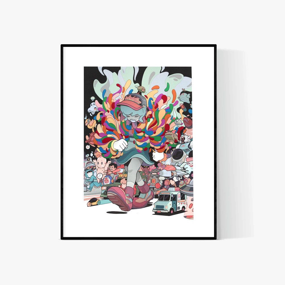 Super happy to announce my first print drop of the year— “Angel Echo” 

Limited Edition Signed and numbered gallery quality art print. Featuring over 11 different foils with embossed gold, silver, holographic details &amp; textures throughout. Now available @ danielisles.com