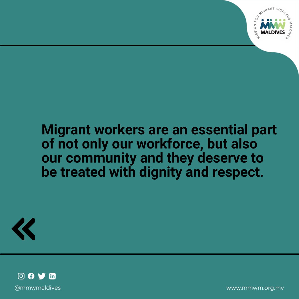 MMWM is deeply concerned about the ongoing protests by migrant workers over their wages being withheld &amp; their right to quality food, water &amp; healthcare. We urge the <a href="/governmentmv/">Government of Maldives</a> to conduct a thorough investigation to address these issues &amp; ensure accountability.
<a href="/MoEDmv/">Ministry of Economic Development and Trade</a> <a href="/hrcmv/">HRC of the Maldives</a>