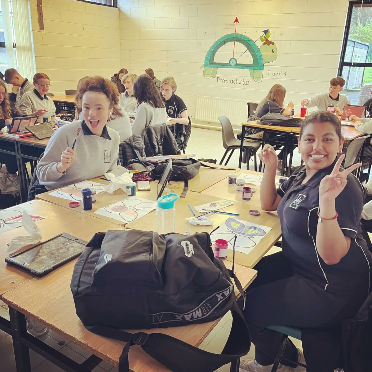 hfcsrathcoole's tweet photo. Ms Cowzer's 3rd year Maths class have been learning all about Axial and Axis symmetry, using Art! 🤩🦋
#hfcsrathcoole #jcmaths #maths https://t.co/nz0nfucpLj