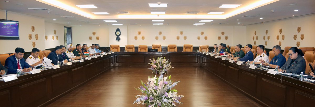 SpokespersonMoD's tweet photo. 4th Joint Defence Cooperation Committee meeting between India &amp; the Philippines held, today in New Delhi to review the ongoing bilateral defence cooperation &amp; discuss effective &amp; practical initiatives to further expand the engagements.
Read more:
https://t.co/5Q5oy72mEk https://t.co/Etp8sm3fZT