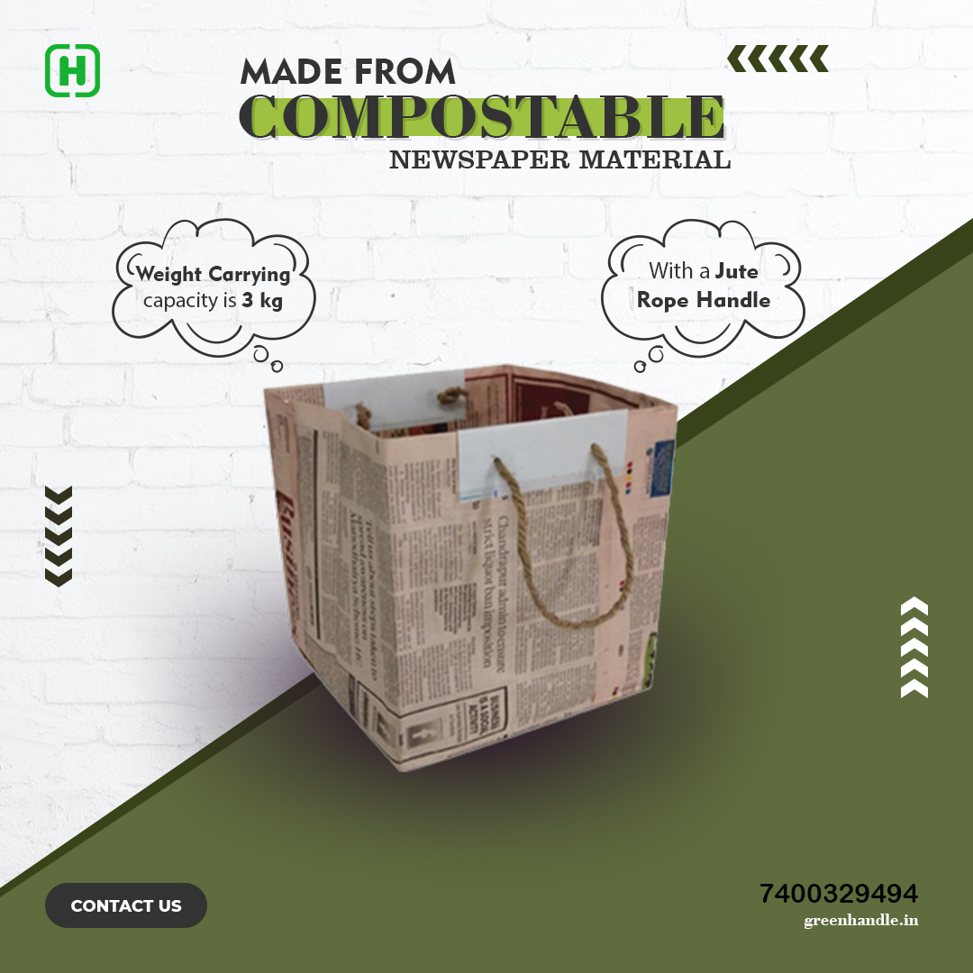 greenhandle_in's tweet image. This newspaper bag is made from compostable newspaper material. It has 4 layers of weight carrying capacity is 3 kg along with a jute rope handle. It can be used at restaurants, cafes and bakeries

Order Online
greenhandle.in

#newspaperbag  #greenhandle #Newspaper #bag
