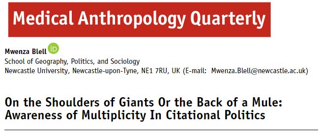 Hello out there! Here's something interesting to take a few minutes to read: my new article in @medanthq in which I explore citational politics and develop two figures: the giant and the mule doi.org/10.1111/maq.12…