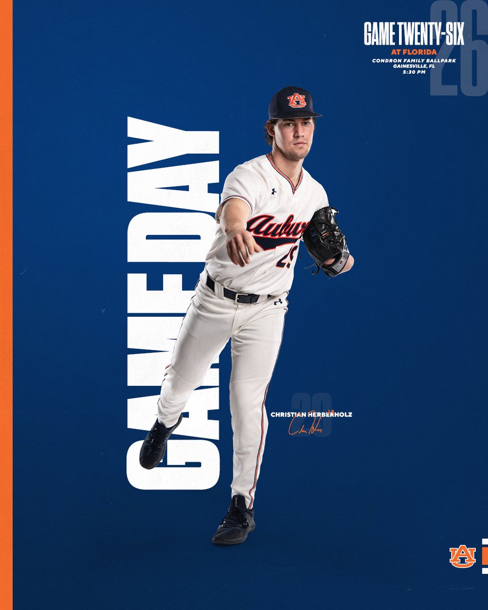 Behind enemy lines. 

🕠 5:30 p.m. CT
📍 Condron Family Ballpark 
🔗 linktr.ee/auburnbaseball

#WarEagle
