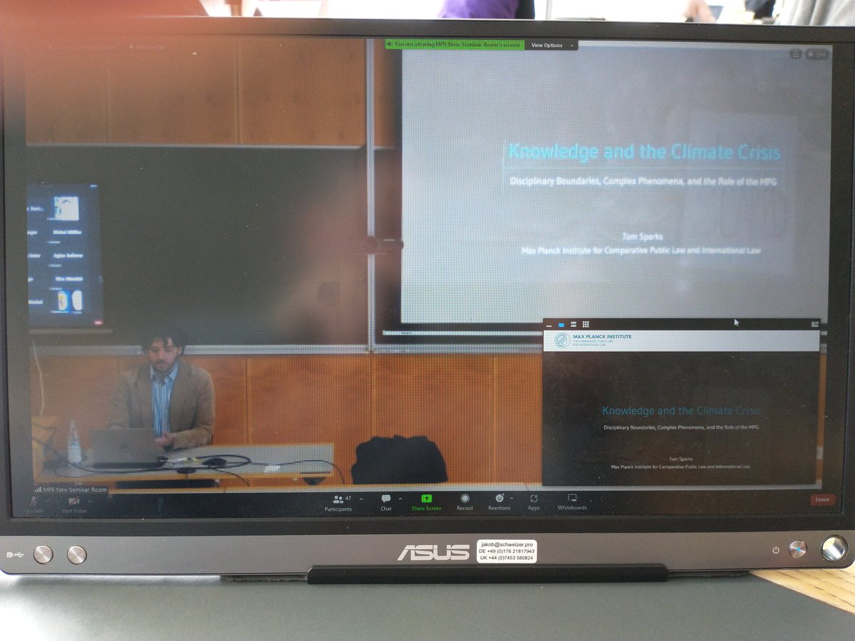 @Sustainability_Network@social.mpdl.mpg.de (@sustainable_mpg) on Twitter photo <a href="/TomSparks_Law/">Tom Sparks</a> speaking on the relationship between climate crisis, science, society and politics - 50 people attending virtually! <a href="/TomSparks_Law/">Tom Sparks</a> speaking on the relationship between climate crisis, science, society and politics - 50 people attending virtually!