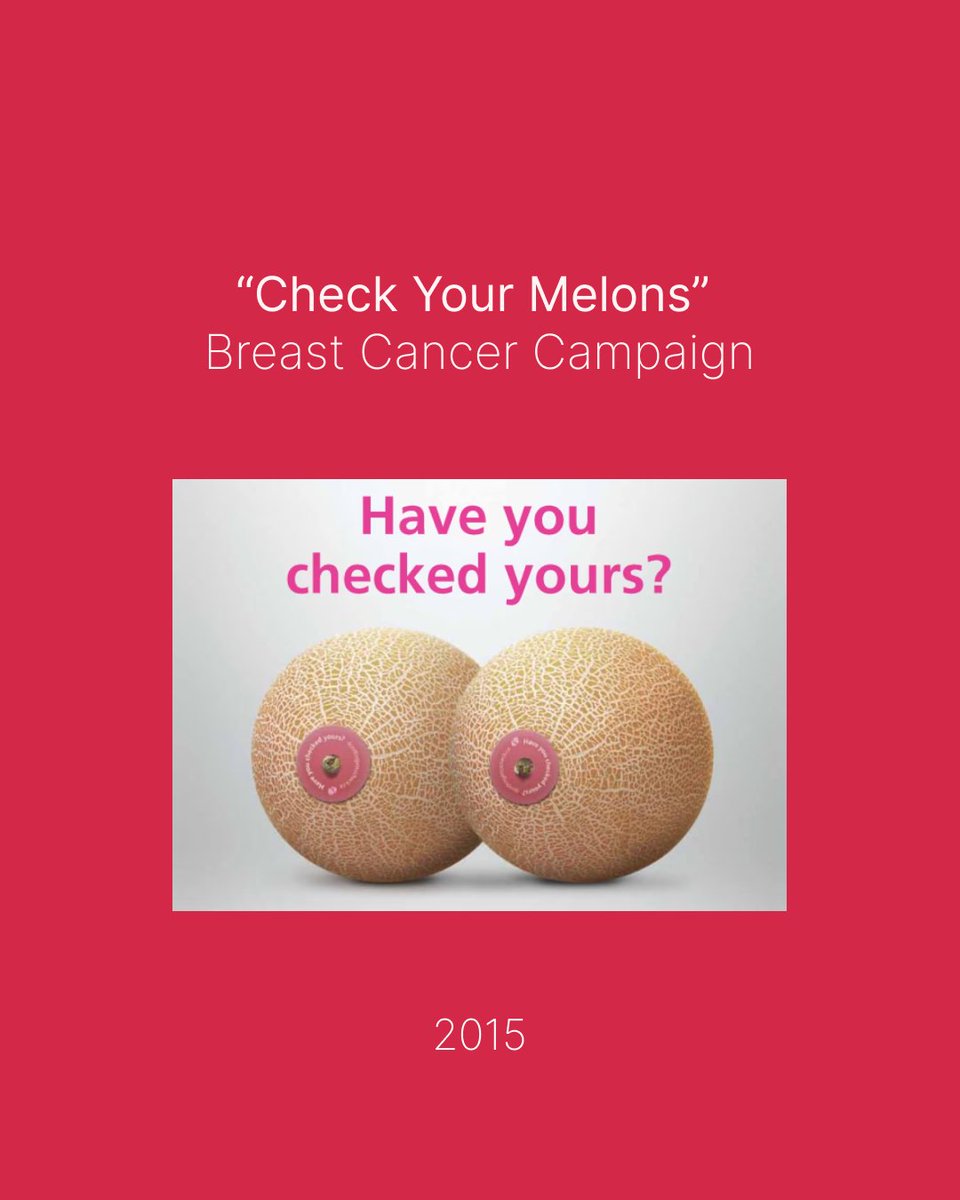 pinkoctobermeta's tweet photo. Check your melons! 🍉 The Canadian #BreastCancer Foundation used creative stickers to promote self-examinations and raise awareness. Do you think  such an approach could be appropriate and relevant now?? 

Let's discuss! 💬 #breasthealth #selfcare #spreadtheword https://t.co/tWx1cKyqwH