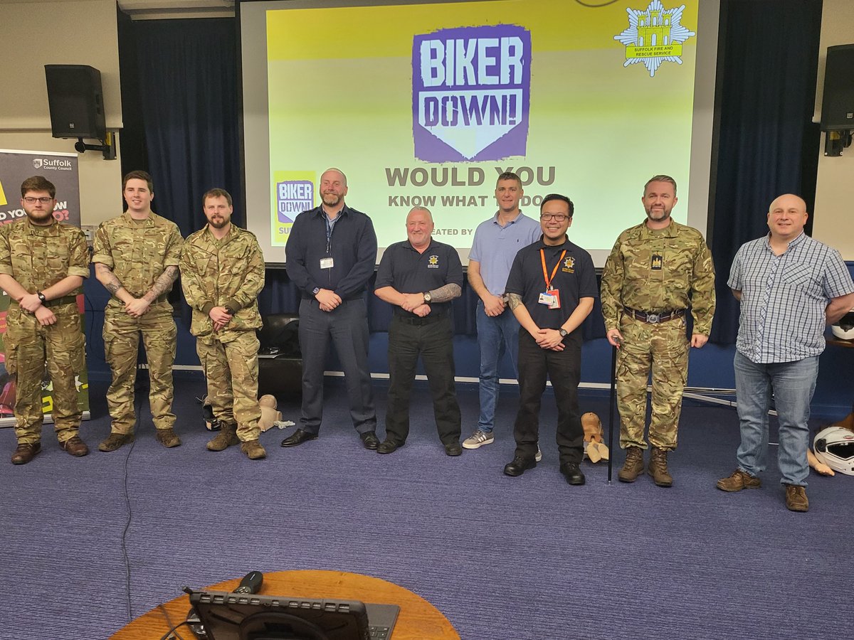 fire_suffolk's tweet photo. Earlier this week we were welcomed by 
@RAFHonington
 to deliver the Biker Down Course. Thank you for having us! Interested in signing up to a free safety course? Follow this link: https://t.co/XrcZVi1j37🏍️ https://t.co/bQnbJY8fYk