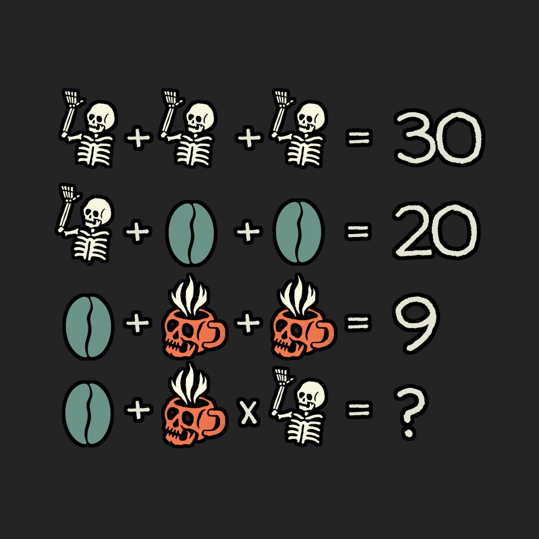 I know it's a lot to ask of you on a Friday morning...but can you solve this? 🤔

#BonesCoffee #Coffee #SolveThis