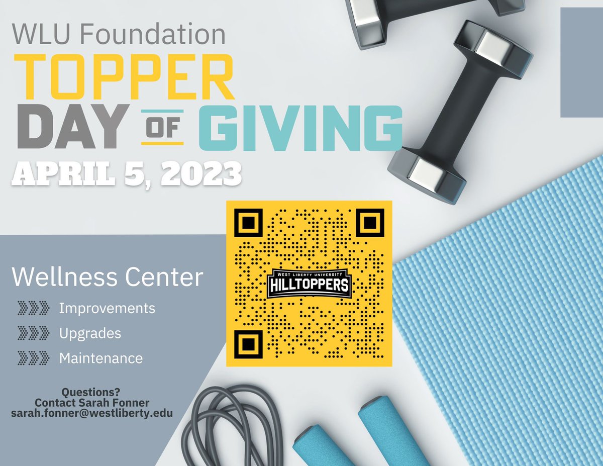 Topper Day of Giving is a campus wide fundraiser for a variety of offices and teams on campus! The foundation goal is to raise $300,000 this year! Within the foundation there are many micro-campaigns and would love your support for the Wellness Center details below!
