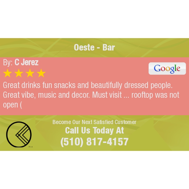 4 Star: c j. "Great drinks fun snacks and beautifully dressed people. Great vibe,..." maps.google.com/?cid=911909947…