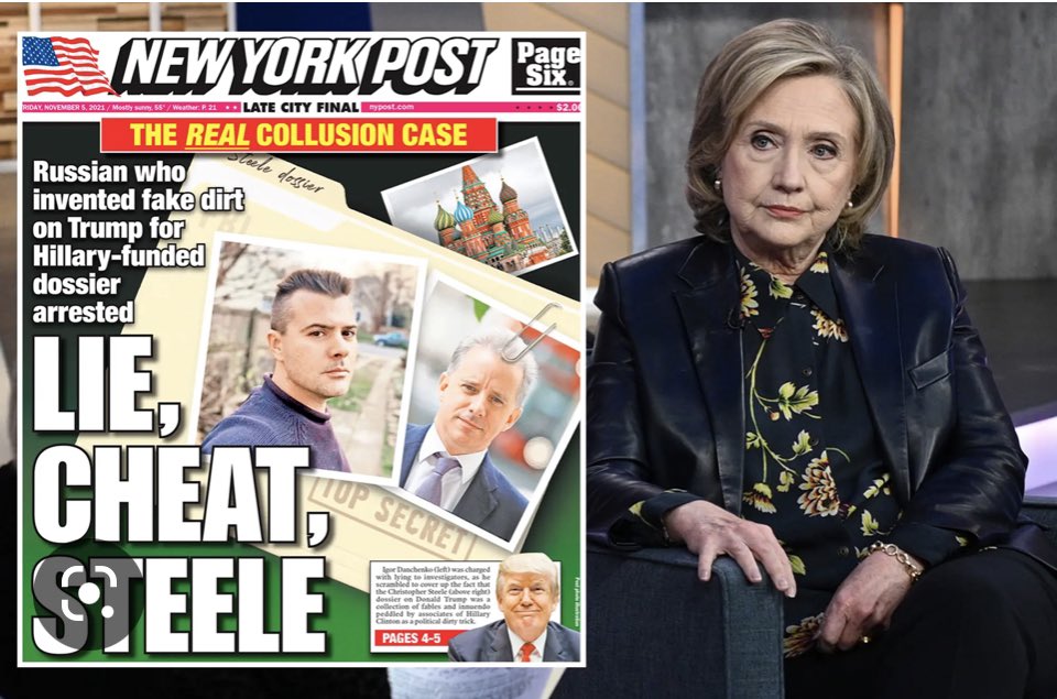 <a href="/kdnerak33/">KD 📚🌎🌊🇺🇸</a> <a href="/mtgreenee/">Marjorie Taylor Greene 🇺🇸</a> “Criming for years” Hillary Clinton used campaign finance to pay a Russian spy for a fake dossier that was used to frame the POTUS. Literal treason &amp; she gets a fine? Stop pretending to care about crimes. You all are fascists arresting your political opponents. Sick!