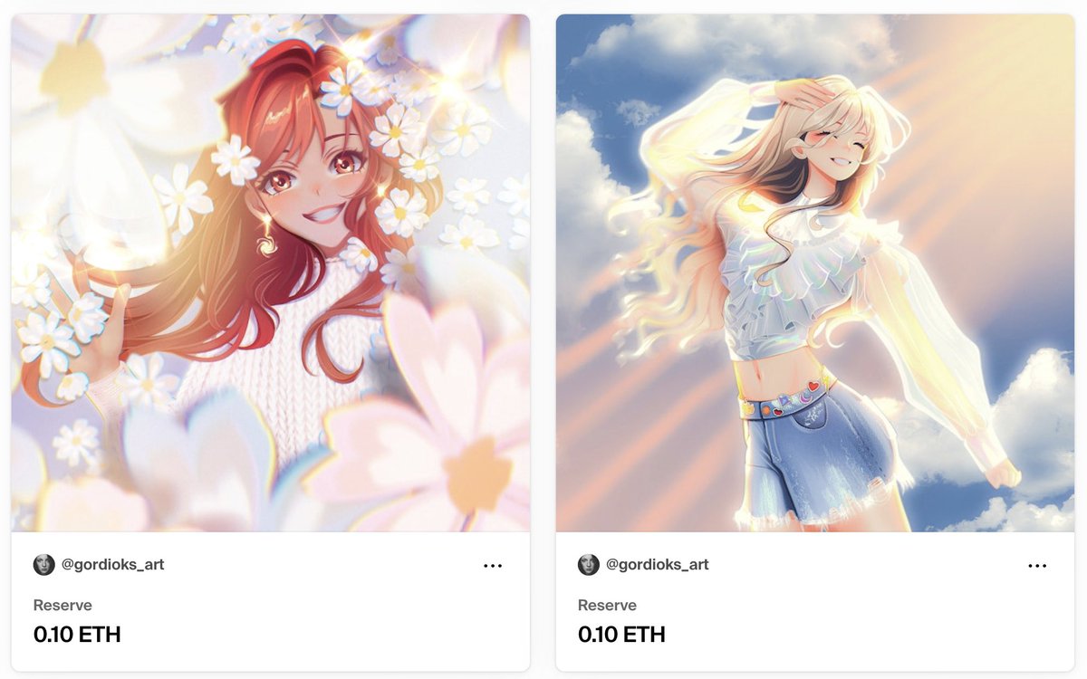 🔴NEW DROPS 🔴

Hello world ♥️

Just listed two new sunshine girls ☀️🌸☀️

Available on <a href="/foundation/">Foundation 🌐</a> RP 0.1 eth 

Wish you all amazing day ❤️

foundation.app/collection/gr-…