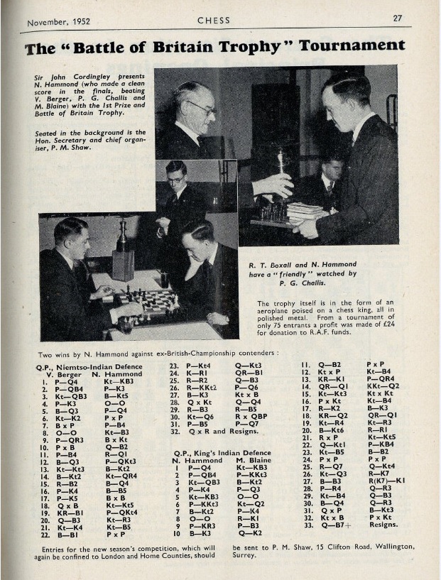 DMUSpecialColls's tweet photo. DAY 4 #ARAScot #Archive30: For #SportsArchives and because it's also #ChessTuesday, this article from Chess Magazine, 1952 on the Battle of Britain Trophy Tournament ♟️🏆

@explorearchives @ArchiveHashtag @ecfchess #sportsarchives #chess https://t.co/wnx6DD8u0b