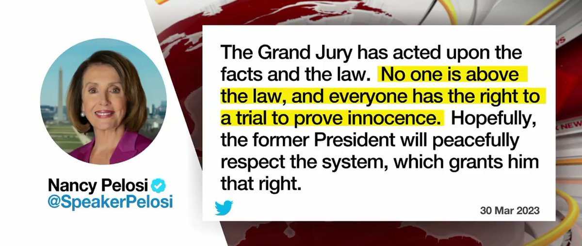 AdamAiArt's tweet photo. I think the former leader of the House has either lost her mind or is not up to speed with the legal system. Nancy, It's innocent until proven guilty! #TrumpIndicted  @DonaldJTrumpJr  @SpeakerPelosi @seanhannity #InnocentUntilProvenGuilty https://t.co/myu8CqWgyC