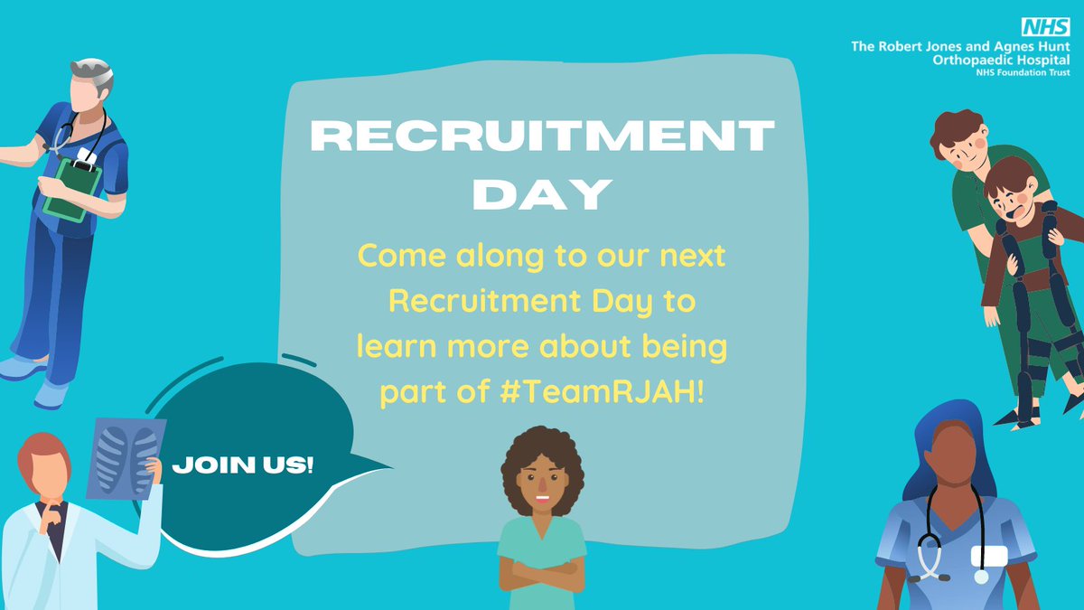 RJAH_NHS's tweet photo. Are you coming to our next Recruitment Day on Sunday 16 April? 

We are recruiting for a range of clinical and non-clinical roles.

Let us know if you're going to make it here: https://t.co/0FPXLuNBnG https://t.co/BMZia4204l