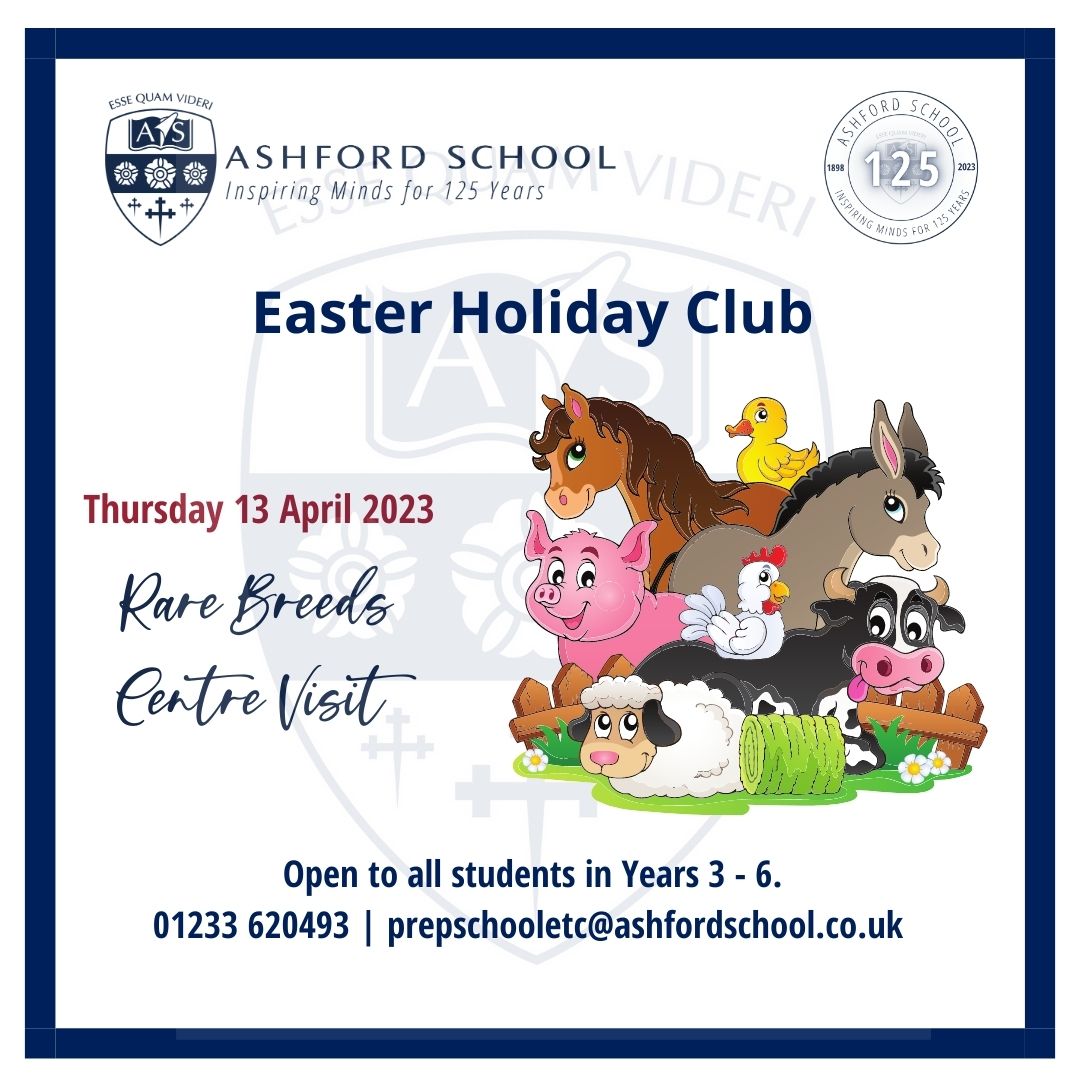 AshfordPrep's tweet photo. Easter Holiday Club - Rare Breeds Centre, Thursday 13 April. We still have places available to join this fantastic trip!
Reserve your places today: https://t.co/FQnBmPeaAm
#holidayclub #easter #KS2 #rarebreeds #rarebreedscentre #ashfordprepschool #adventurouslearning https://t.co/pnqn0Kmou3