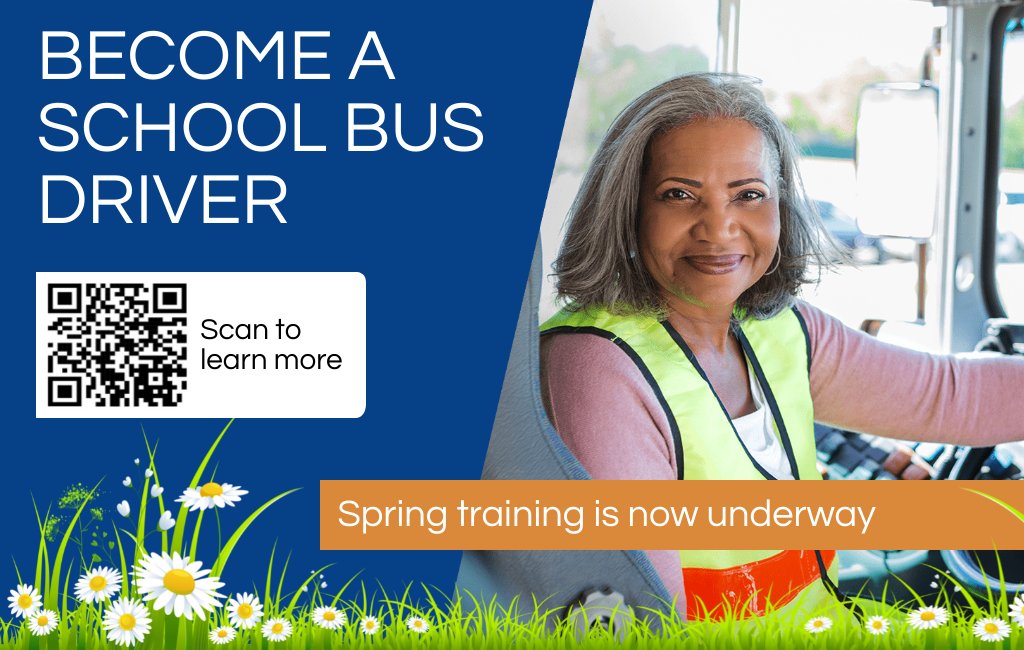 CLASS_ckla's tweet photo. Looking for a new job opportunity? Why not be a school bus driver? Local school bus operators are hiring and holding spring training sessions. Apply now!   
https://t.co/CsW4k2xBpv 

#schoolbusdriver #schoolbusjob #jobalert #jobsearch #slont #ckont https://t.co/DwhMkeRtJf