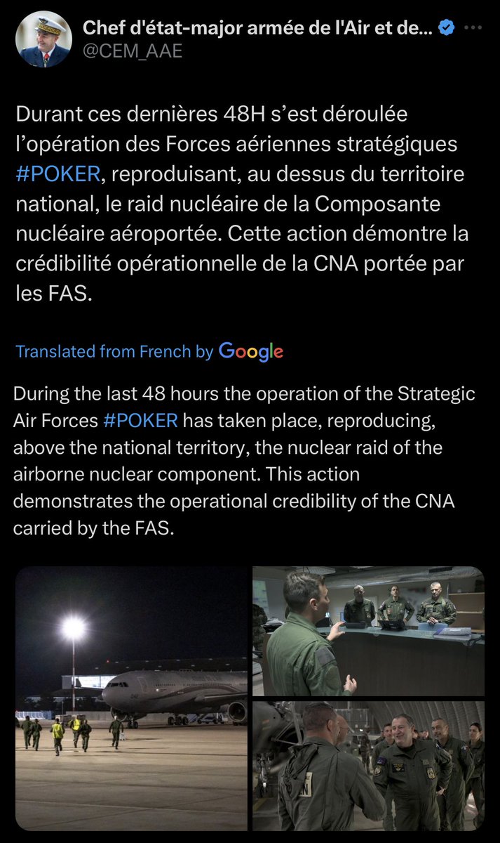 nukestrat's tweet photo. Earlier this week, France held nuke strike ex for air/naval forces. Similar to NATO Steadfast Noon ex, except France calls its fighters strategic and is only NATO country that still has nukes for ships. Curious Air Force blurred image of ASMPA missile. https://t.co/XvuqYbuWTc https://t.co/LE0l1tN6hb