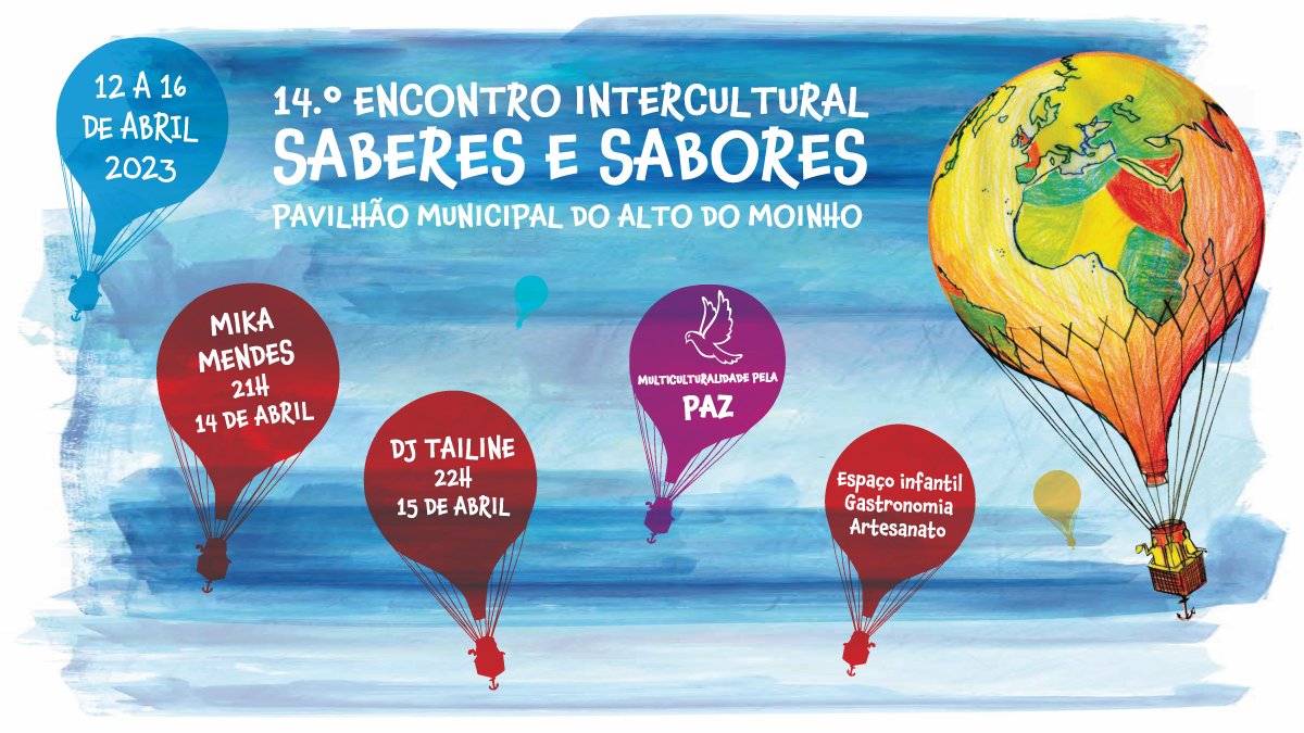 CMSeixal's tweet photo. Entre 12 e 16 de abril, o Pavilhão Municipal do Alto do Moinho, recebe o Encontro Intercultural Saberes e Sabores, uma iniciativa que celebra e dá a conhecer a diversidade cultural presente no Seixal.
Programa: https://t.co/pjtxtLMKwu
#Interculturalidade #CCRAM #Seixal https://t.co/p6CSjJNXmx