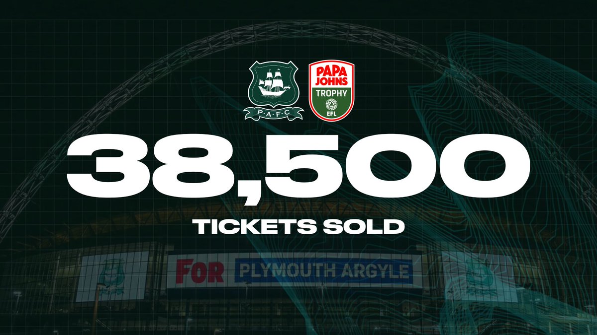 3⃣8⃣,5⃣0⃣0⃣

We salute every single one of you. 🫡💚

🎟️ Tickets will remain on sale through to kick-off on Sunday.

#pafc | #PapaJohnsTrophy | <a href="/PapaJohnsTrophy/">.</a>