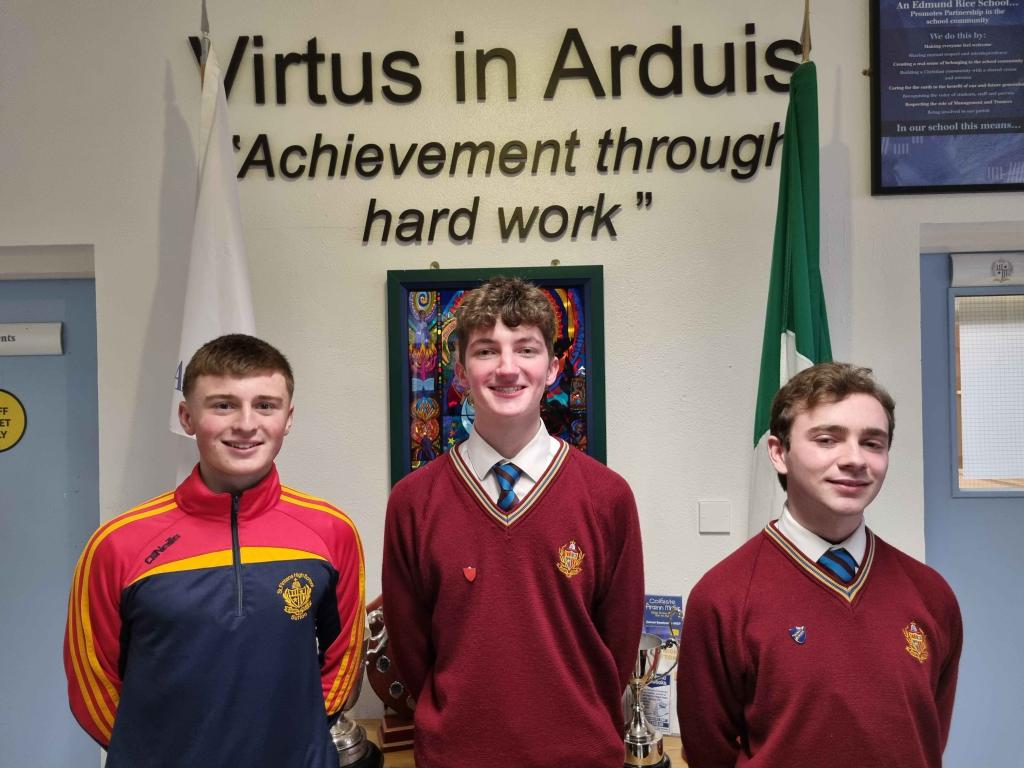Congratulations to our new team of Prefects and our incoming Head Boy, Ronan Dunne, and our incoming Deputy Head Boys, Brendan O&amp;#39;Connell, and Cuan Bannon-O&amp;#39;Regan, who were all appointed today.
They will lead the St. Fintan’s High School student body for the 23/24 academic