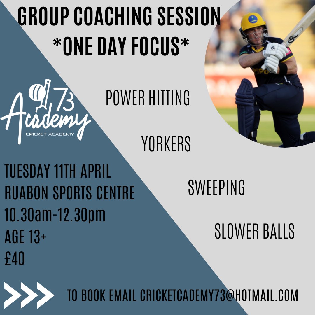 🚨Easter Holiday group session🚨.         Email to book - cricketacademy73@hotmail.com