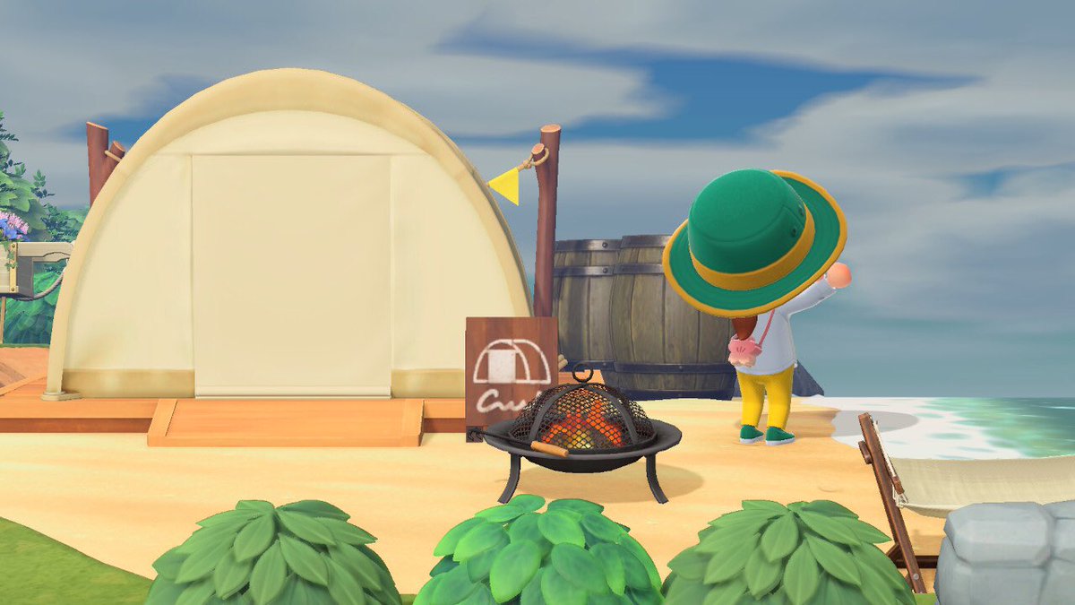 キャンプサイトにて、空気を、浴びる💧
#ACNH
#AnimalCrossing 
#島クリ