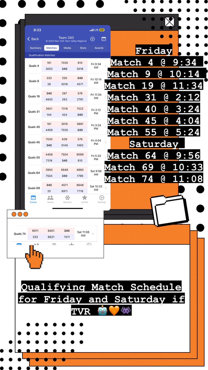 Match schedule 🤖