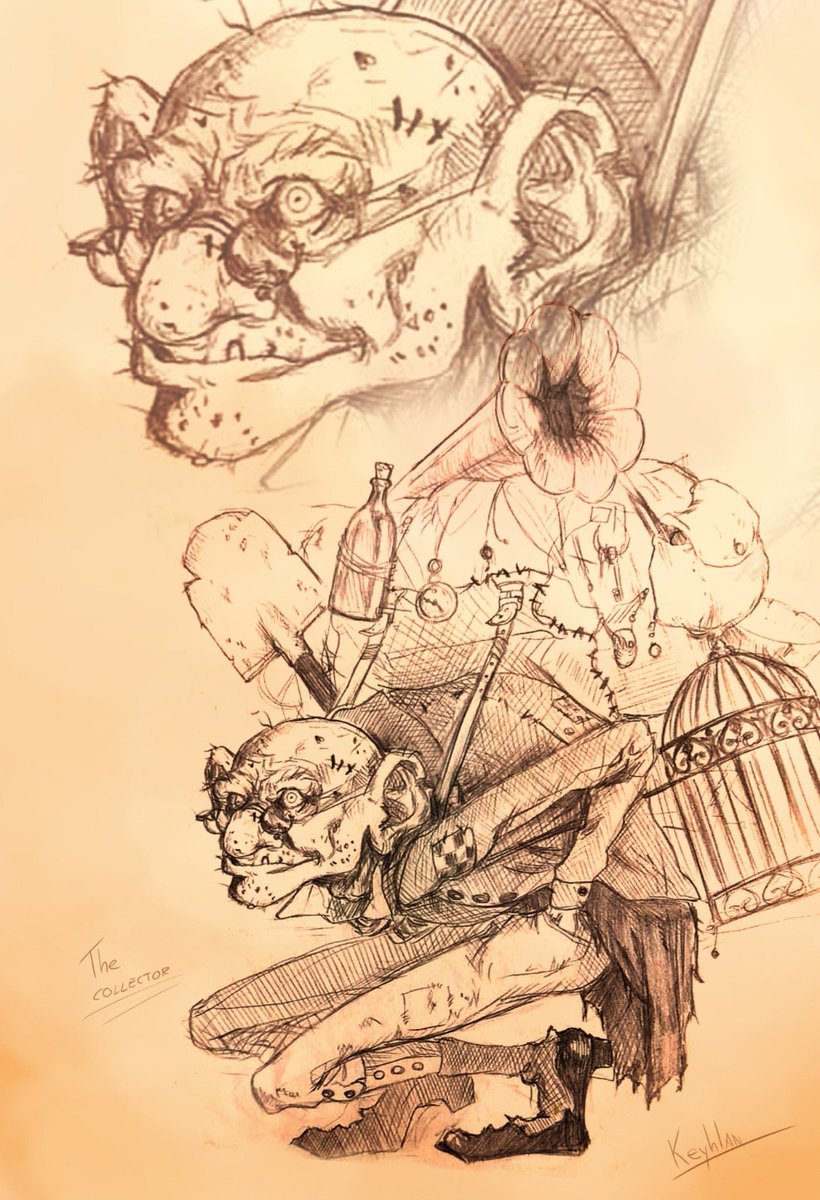 Keyhlanwolf's tweet image. The collector 👀✏️✏️

#drawing #sketch #illustration