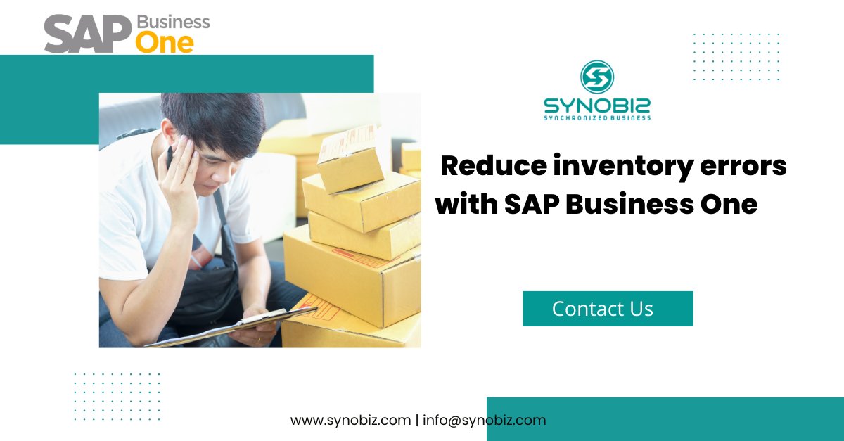 SynobizSol's tweet image. Accurate inventory management is crucial for manufacturing success. With SAP Business One, you can reduce inventory errors and optimize your production processes. #SAPBusinessOne #InventoryManagement #ProductionOptimization