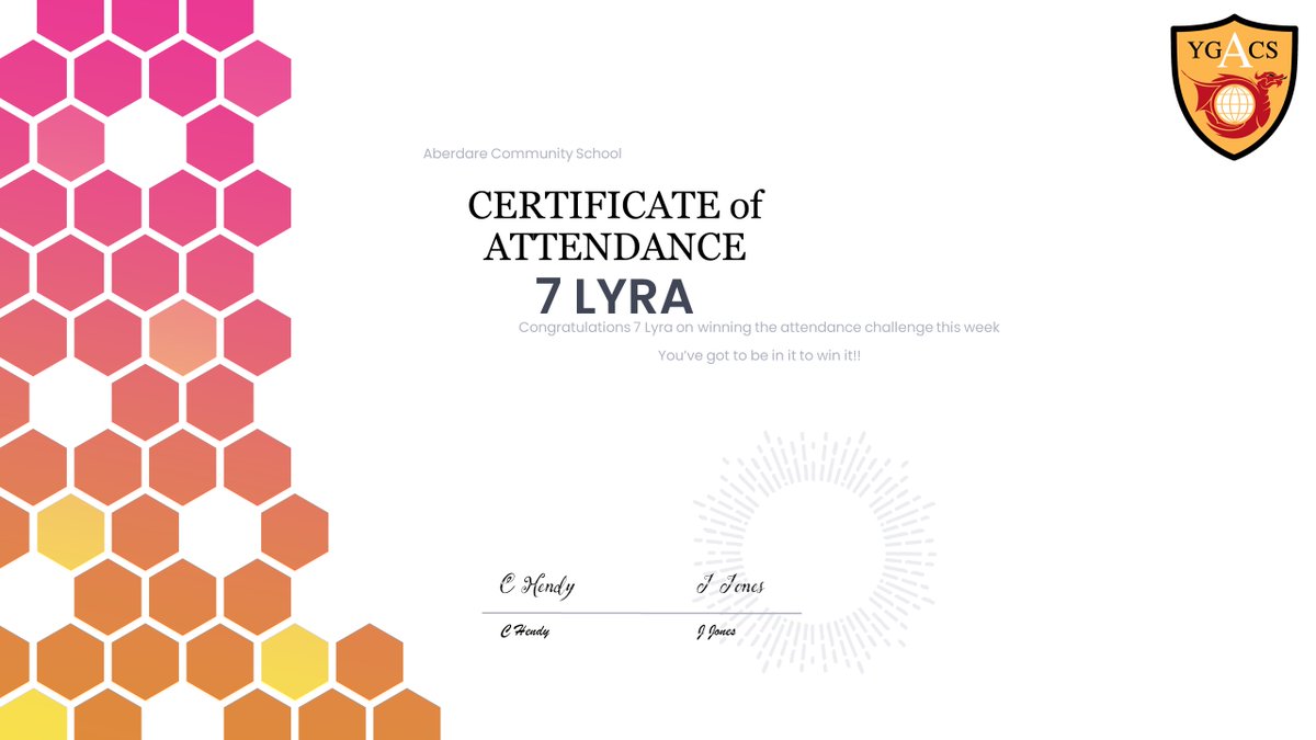 Congratulations to 7 Draco & Lyra this week's attendance award winners! #teamwork #success #AberdareCommunitySchool @AberdareSchool @ACS_science @SteffanWillia14 @MrJJonesCS @ACSEnglishDept @DT_ACS @ACSGeography @ACS_RE @ACSMusicDpt