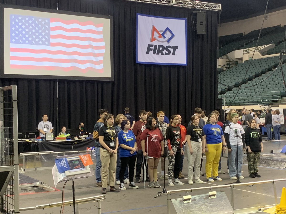 SteelePrincipal's tweet photo. Our very own Noah Von Kaenel was asked this morning to join the Buckeye Choir to sing The National Anthem to start the First Robotics Competitions!!!
#HeRockedIt 
#CometPride https://t.co/kkVjrk1Sac