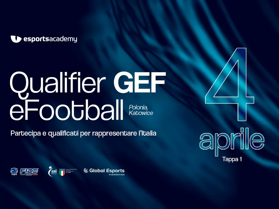 FIDE Federazione Italiana Discipline Elettroniche, in qualità di rappresentante per l'Italia, ha definito la partecipazione al primo "European Games Esports Championships 2023 (EGE23)" per #eFootball (Konami). 

Info e iscrizioni: esportsacademy.it.
#GEF #worldconnected