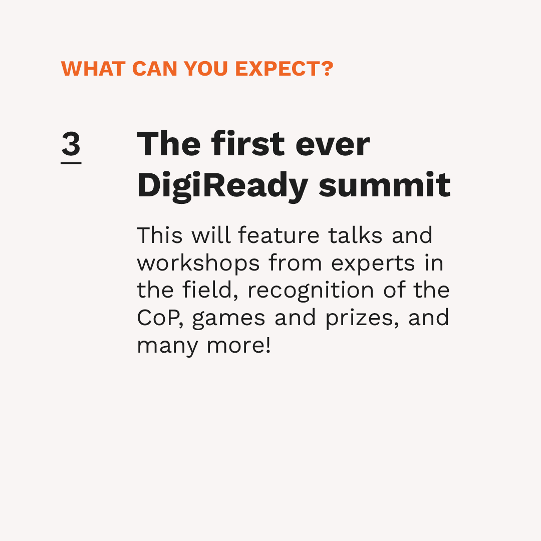 digireadycampus's tweet photo. Wondering what to expect from DigiReady PH: Campus Edition 🤔?
Here’s an overview of our action plan over the next few months. We'll also have activities, games and mini-competitions (with prizes) that we're very excited to share with you! https://t.co/8ev03GjQu6