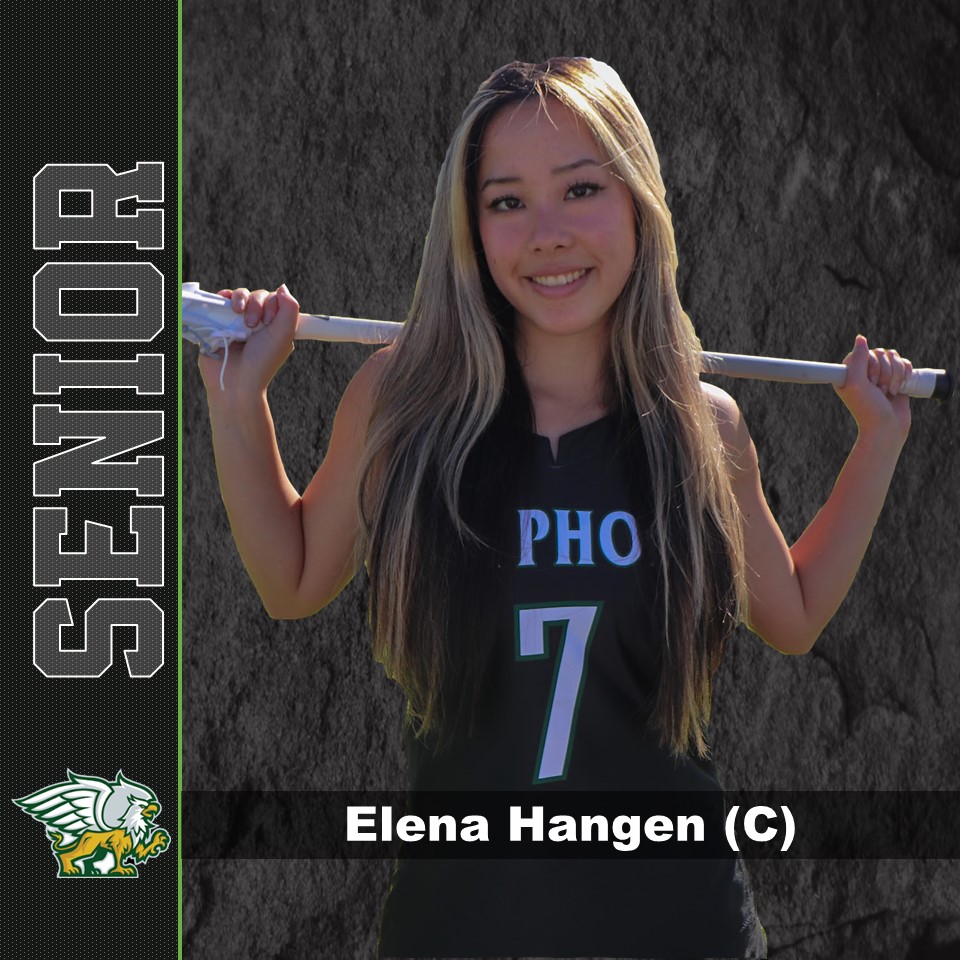 Elena Hangen - #7 (Captain)

Position: Attack

Years playing HS Lacrosse: 4

Plans after graduation: Attend the University of Florida (UF) to major in aerospace engineering.