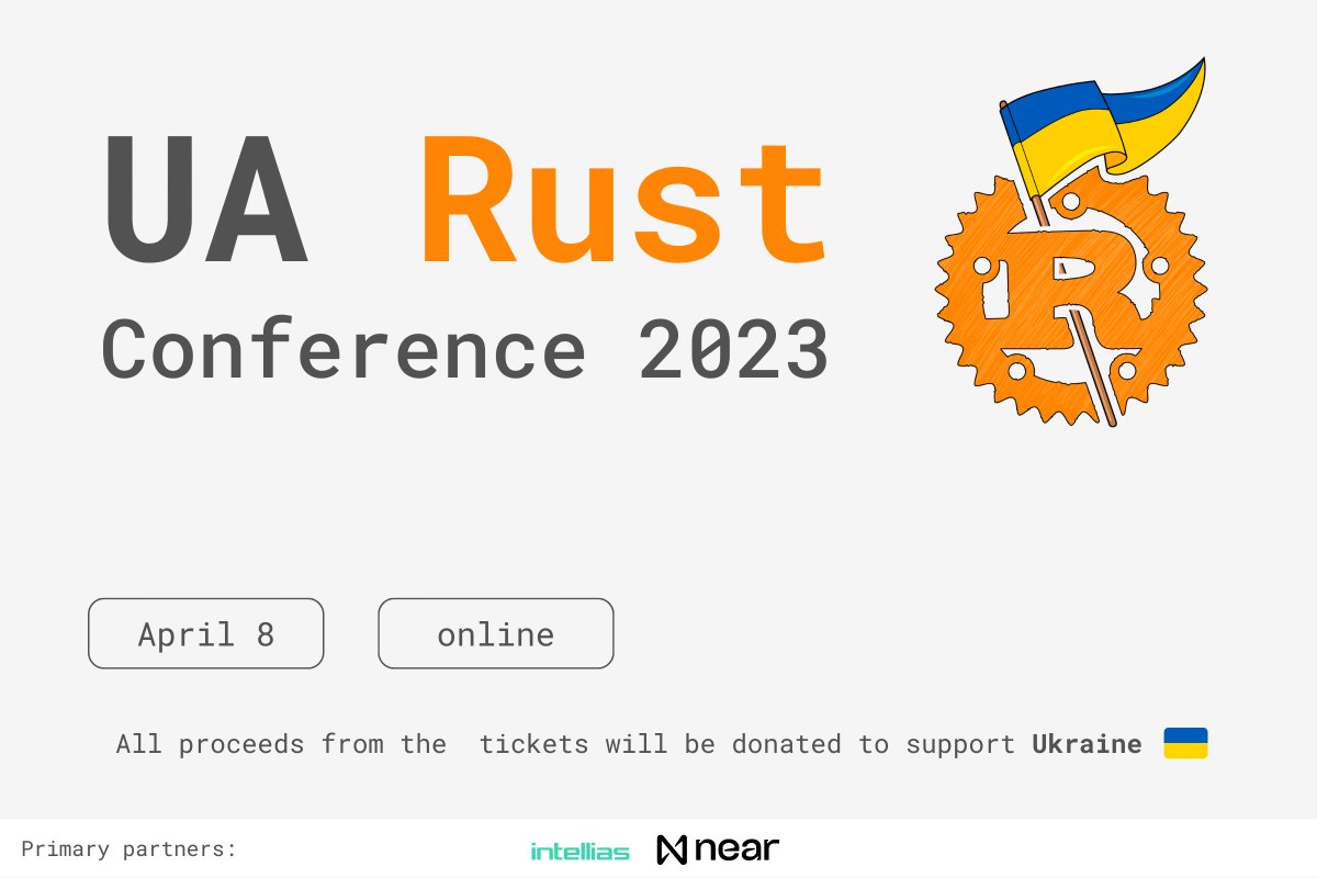 We are happy to announce the UARust Conference 2023. Meet with 14 leading Rust experts 🦀 sharing their insights and forecasts.
#uarust #lrt #rustlang