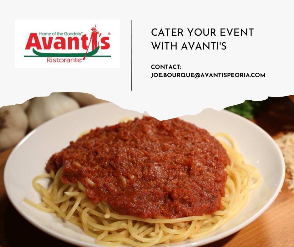 Avanti's has the best food for special occasions! Utilize catering services with Avanti's for your business or personal event. Contact us today to learn more! avantispeoria.com/catering/
