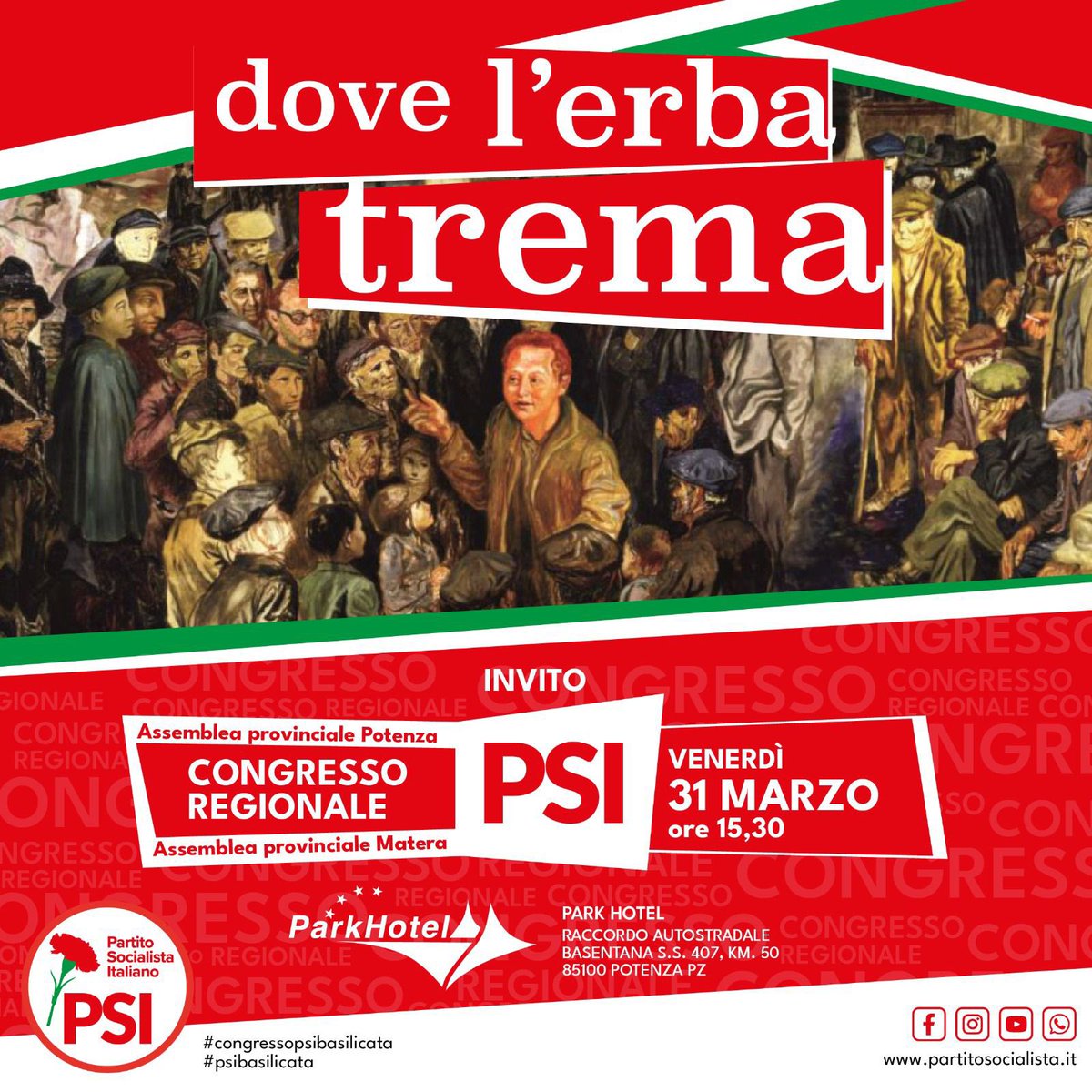 Congresso regionale e provinciale PSI BASILICATA. Oggi 31/3/3023