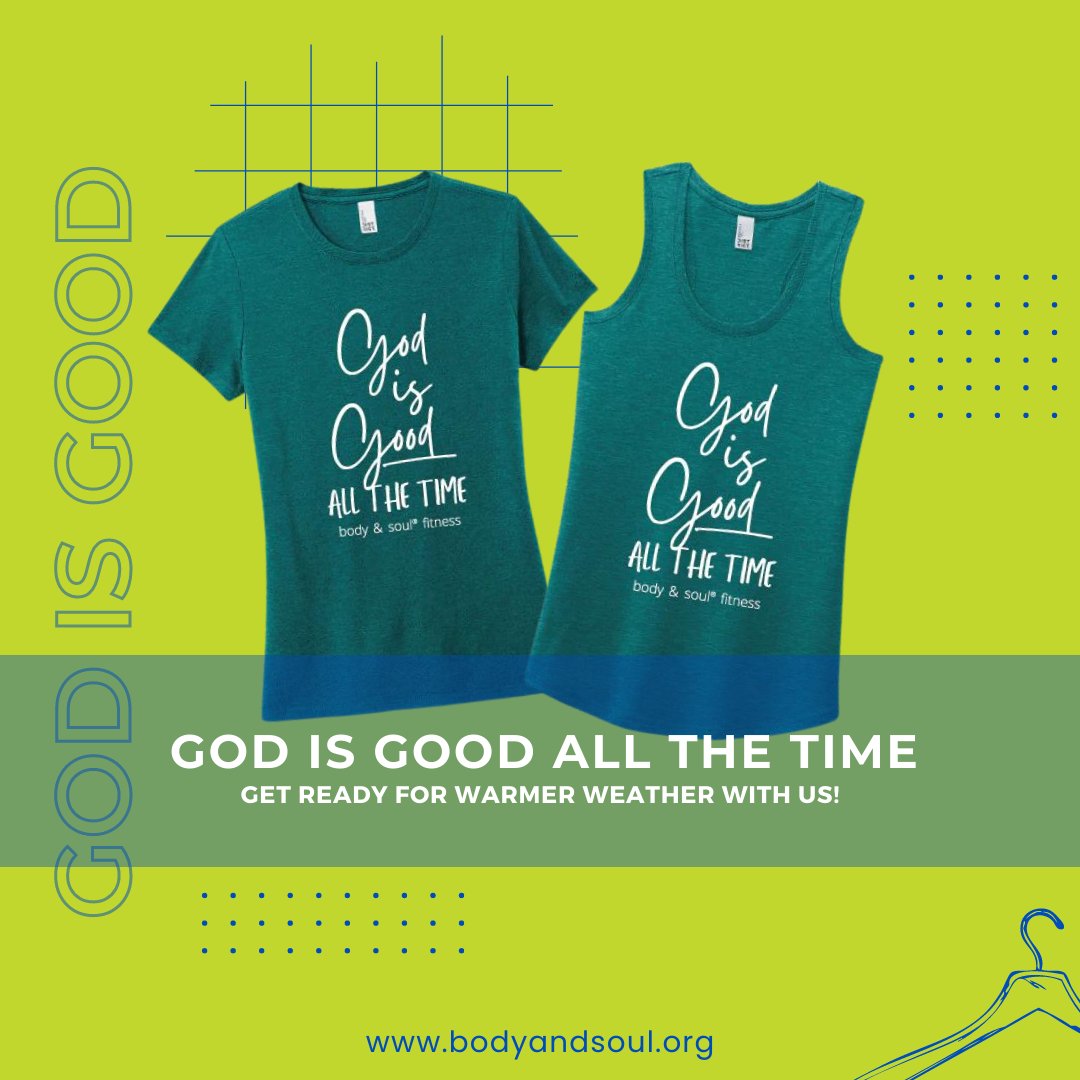 Better weather is around the corner! Get ready for spring with our God Is Good All The Time tees as well as tanks!

#fitnessmotivational #yourhealth #workoutsthatwork #cardiohiit #endurancetrainingconcept #fatlossprogram #musclegrowthtips #fatburningworkouts #fatburningmethods