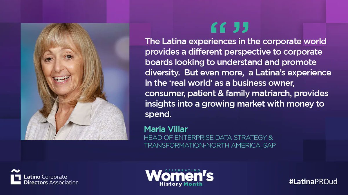 LCDA is honored to celebrate women and LCDA’s Latina leaders, during #WomensHistoryMonth and Beyond! 

We are proud to highlight Maria Villar and the vast wealth of #Latina talent she brings to both the boardroom and at the C-level.

#LatinaPROud buff.ly/3yBUJ8I