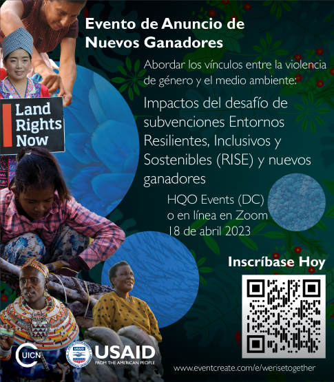IUCN_Gender's tweet photo. 📢 ¡Nuevo evento del #GBVENVCenter!

Venga en persona o en línea para descubrir quiénes son los nuevos ganadores del reto de subvenciones #RISEUSAID y conocer sus estrategias para abordar la #VdG en la #conservación.

📅 18 de abr, 09:30-11 AM EST
🔗 https://t.co/RfeTSPcIoA https://t.co/wQ5dR9iDj3