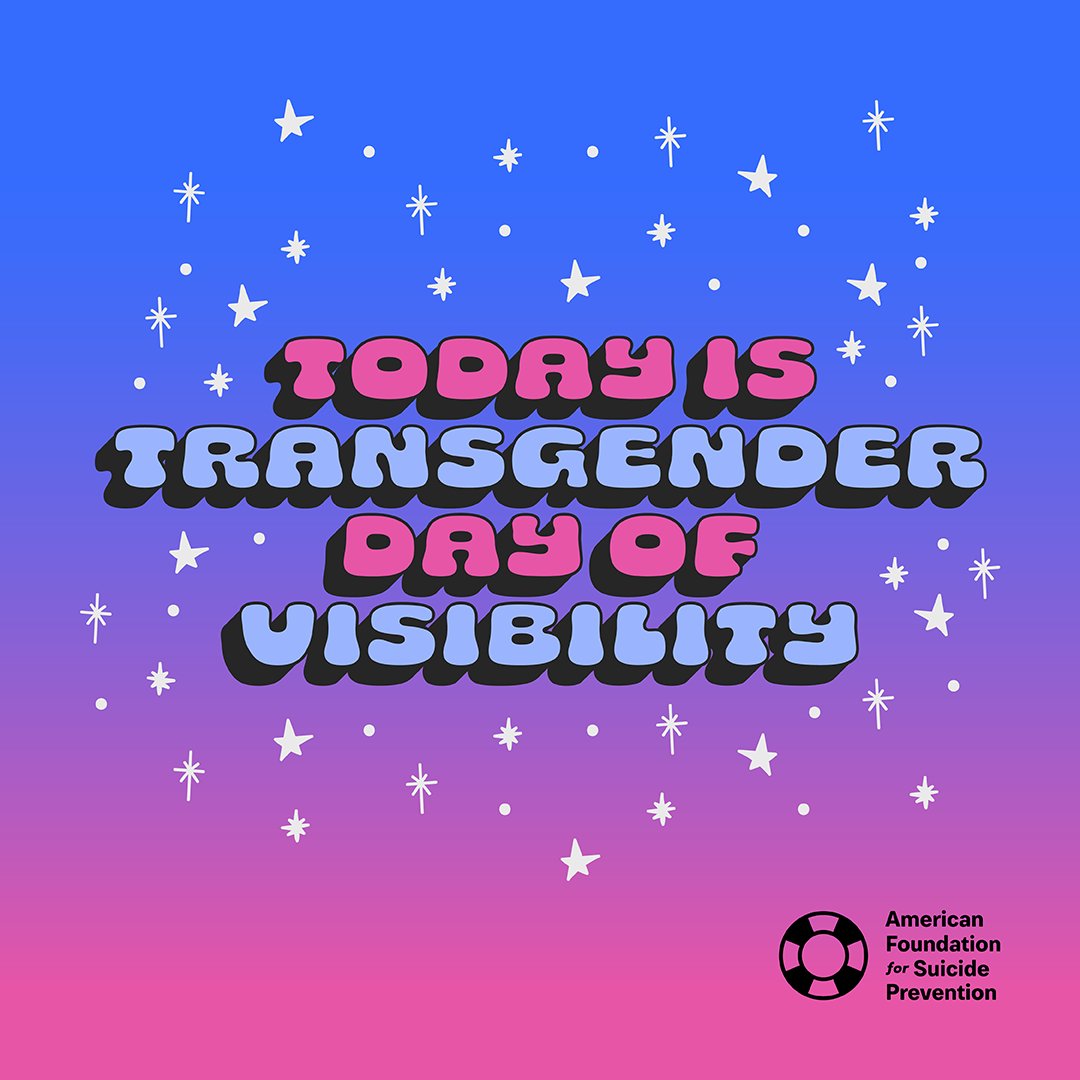 Today is #TransDayOfVisibility. Let's celebrate and lift up our transgender friends, family, and community members and let them know their lives matter. 🏳️‍⚧️