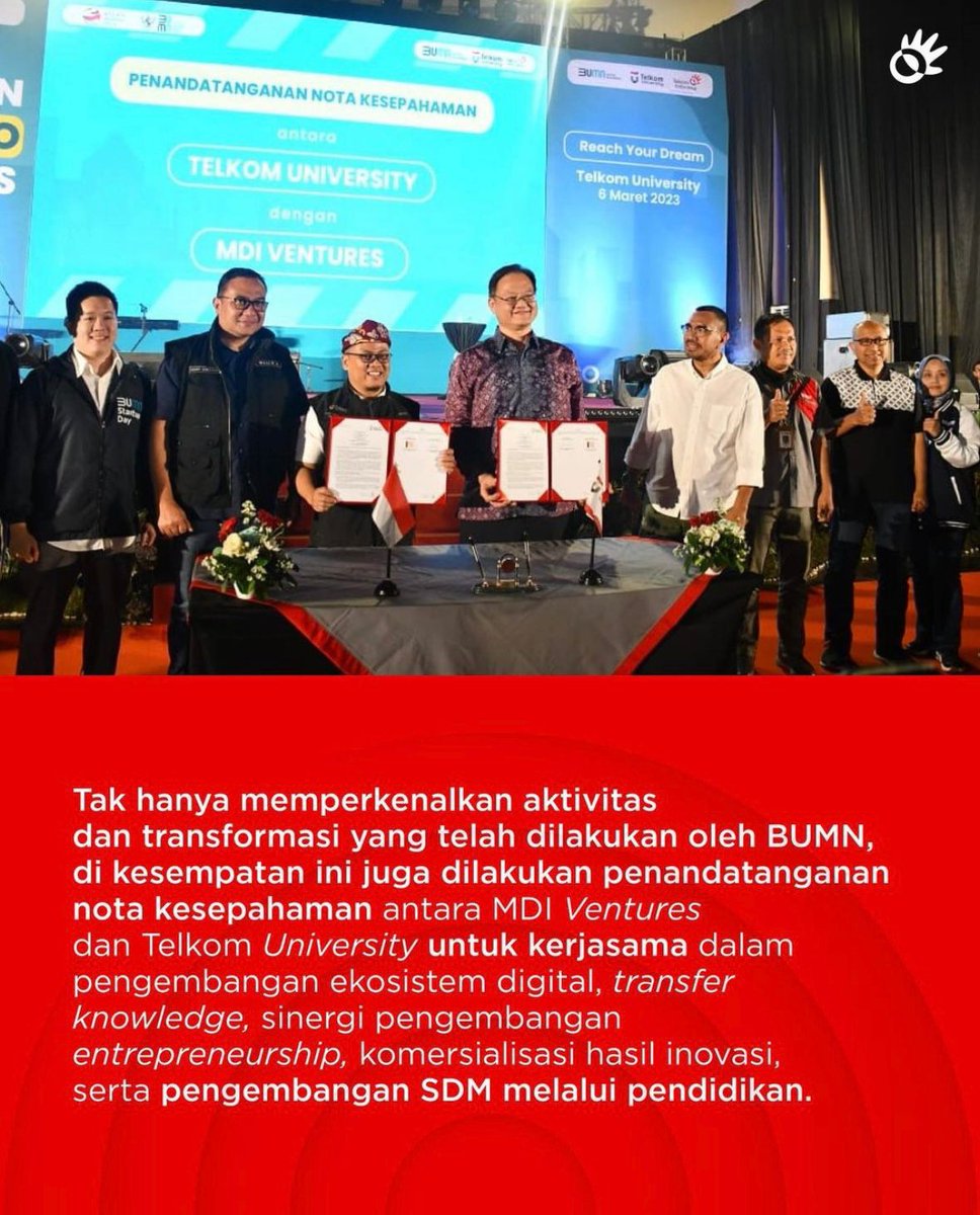 Sobat, demi mengembangkan ekosistem dan talenta digital berstandar global, Kementerian BUMN menginisiasi program BUMN Goes to Campus (BGTC), yang diadakan di universitas seluruh Indonesia. 

#DigitalBisa #UntukIndonesiaLebihBaik
#TelkomGoestoCampus